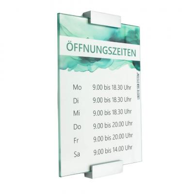 Tuerschild Vitrum A aus Glas DIN A4